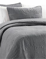 Millano Collection Grey Polyester 3-Piece Queen