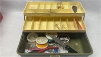 Sears Roebuck Tackle Box with items