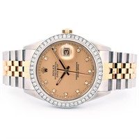 Rolex DateJust Two Tone 1.25ct Diamond 36 Watch