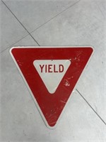 Metal yield sign
