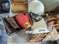 Baseball Mitt, Helmet, Football