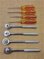 Stanley Torx Wrench Lot and 3/8 Inch Ratchet