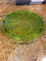 Uranium Glass 10" Cake Plate