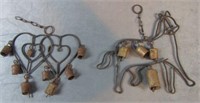 Metal Hanging Horse and Hearts with bells