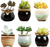2.5" CERAMIC PLANTER POT WITH DRAINAGE [6 PACK]