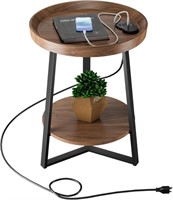 GADROAD ROUND END TABLE WITH CHARGING STATION