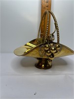 Decorative Brass Footed Grape Bowl Basket