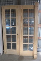 Set of (20) glass panel pine French door set.
