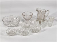 ASSORTED LOT OF ANTIQUE CUT GLASS CHILDS DISHES