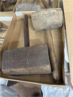 2 vintage wooden mallets