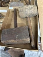 2 vintage wooden mallets