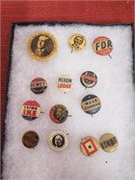 VINTAGE PRESIDENTAL PIN LOT WITH CASE