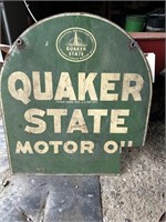 VINTAGE QUAKER STATE OIL SIGN APPROX 26.5" X 29"