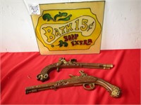 BATH 15 CENT, 2 1960'S SEXTON WALL HANGING PISTOLS