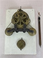 Antique Brass Fusee Clock Movement