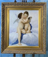 'The First Kisss'' Cupid and Phsyce Oil on Canvas