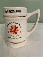 1989 FIESTA BOWL BEER MUG - WV VS. NOTRE DAME