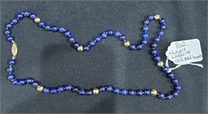 14K Gold & Lapis Lazuli Beaded Necklace