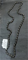 14K Gold & Black Onyx Bead Necklace