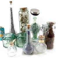 Lot de 15 contenants en verre divers