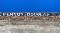 VINTAGE HAND PAINTED FENTON & DOUGLAS TIMBER SIGN