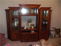 Beautiful Entertainment Center with side curio