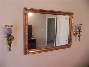 Wall Mirror with Sconces and Candles