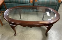 Glass Top Queen Anne Style Coffee Table