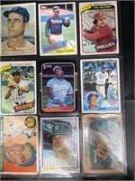 SHEET OF 9 1950S TO 90S LOW GRADE STAR/HOF CARDS