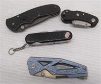 (4) Folding knives. Brands include Buck, Gerber,