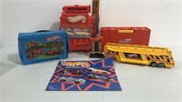 Vintage hot wheels lot.  2 carrying cases, large