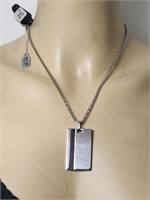 Inox Dog Tag Pendant Necklace Industrial SSteel 3a