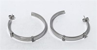 Inox Loop Earrings with Zircon Stainless Steel 31