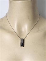 Titanium Crystal Rhinestone Pendant Necklace by A