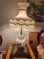 Large opalescent table lamp with prisms..3 way