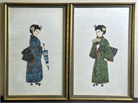 3D Fabric Wall Art Japanese Girl Kimono
