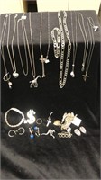 Lot of Vintage Sterling Silver Jewelry with Stones