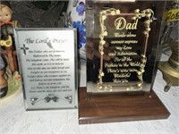 GLASS THE LORD’S PRAYER & DAD PLAQUES