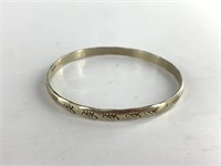 Sterling silver Mexican bangle bracelet, 11.66 gra