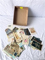Box of Postcards and Paper Items