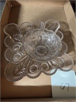 VINTAGE CLEAR GLASS DISH LOT