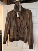 Leather Military Jacket w/ Leather Pilots Cap