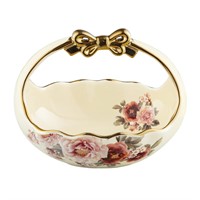 fanquare Gold Floral Fruit Basket for Kitchen Tabl