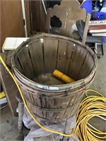 Apple bushel basket and chair