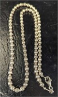 Italian Sterling Silver Beaded Necklace