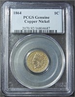 1864 CN INDIAN HEAD CENT PCGS GENUINE