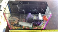 Small Fish Tank w/ Assorted Supplies