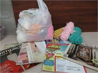 Huge Lot of Crafting Supplies - Books & Yarn