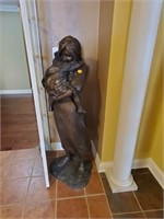 BRONZE MOTHER AND CHILD STATUE-