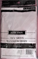 NIP 10 Each KETCH Satin Stripe Men's Handkerchiefs